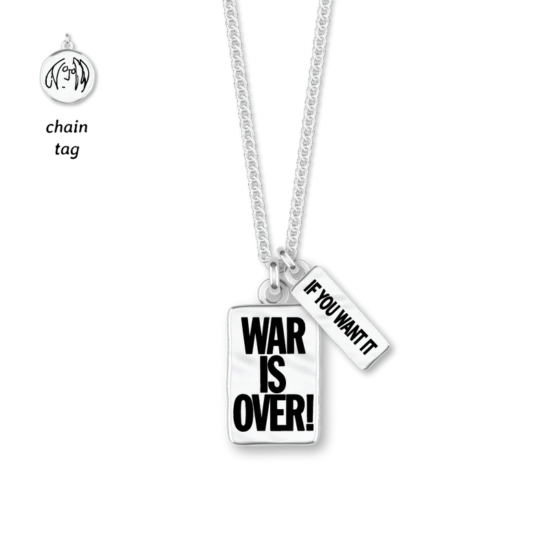 ジョンレノンミュージアム　WAR IS OVER シリアルNo.入りネックレス ジョンレノンミュージアム WAR IS OVER シリアルNo.入りネックレス 激
