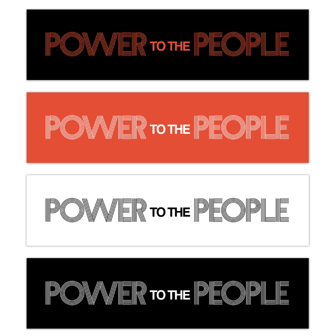 John Lennon - Power To The People Bumper Stickers (Pack of 4)